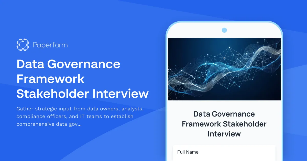 Data Governance Framework Stakeholder Interview