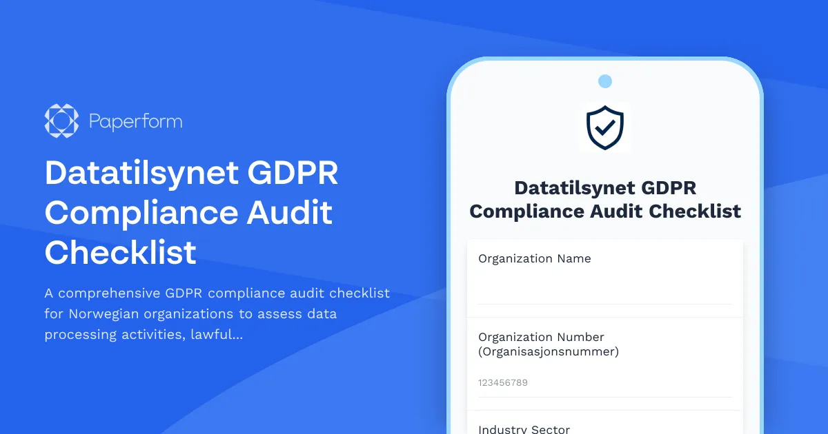 Datatilsynet GDPR Compliance Audit Checklist