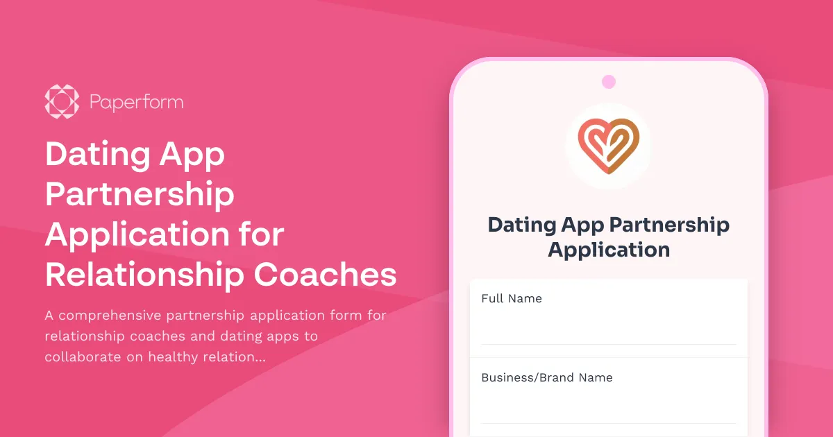 Dating App Partnership Application for Relationship Coaches