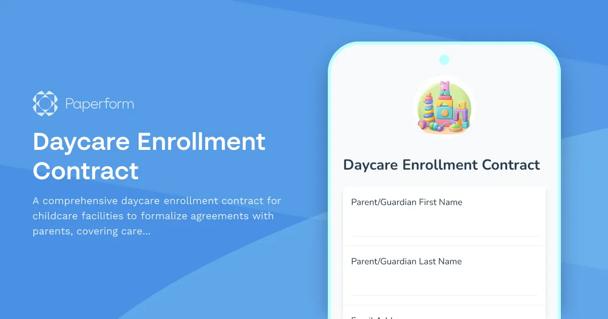 Daycare Enrollment Contract
