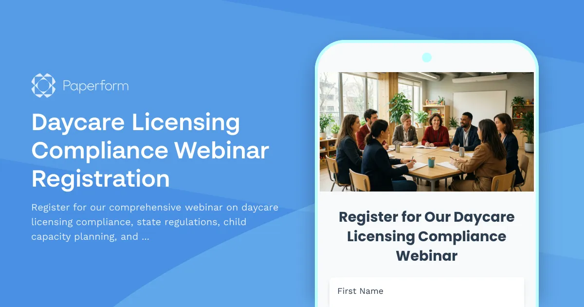 Daycare Licensing Compliance Webinar Registration