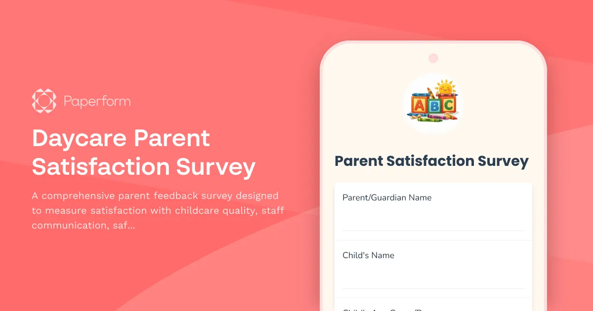 Daycare Parent Satisfaction Survey