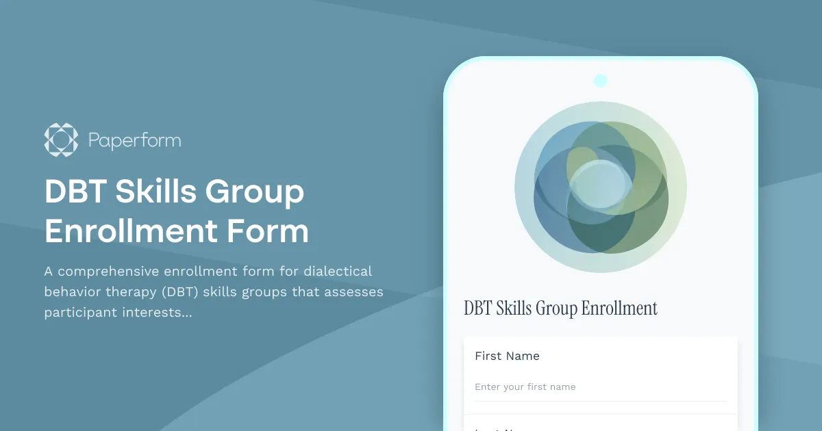 DBT Skills Group Enrollment Form