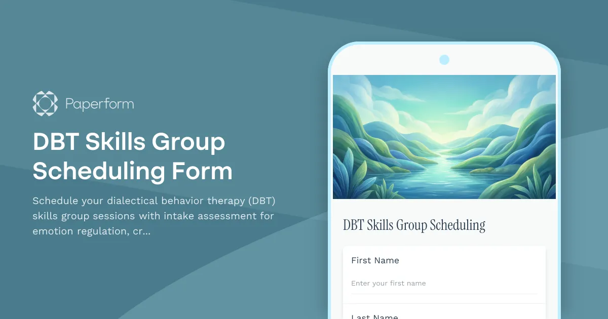 DBT Skills Group Scheduling Form