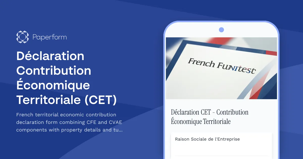 Déclaration Contribution Économique Territoriale (CET)