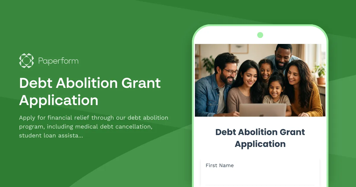 Debt Abolition Grant Application