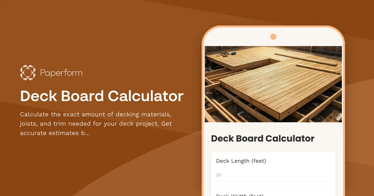 Deck Board Calculator