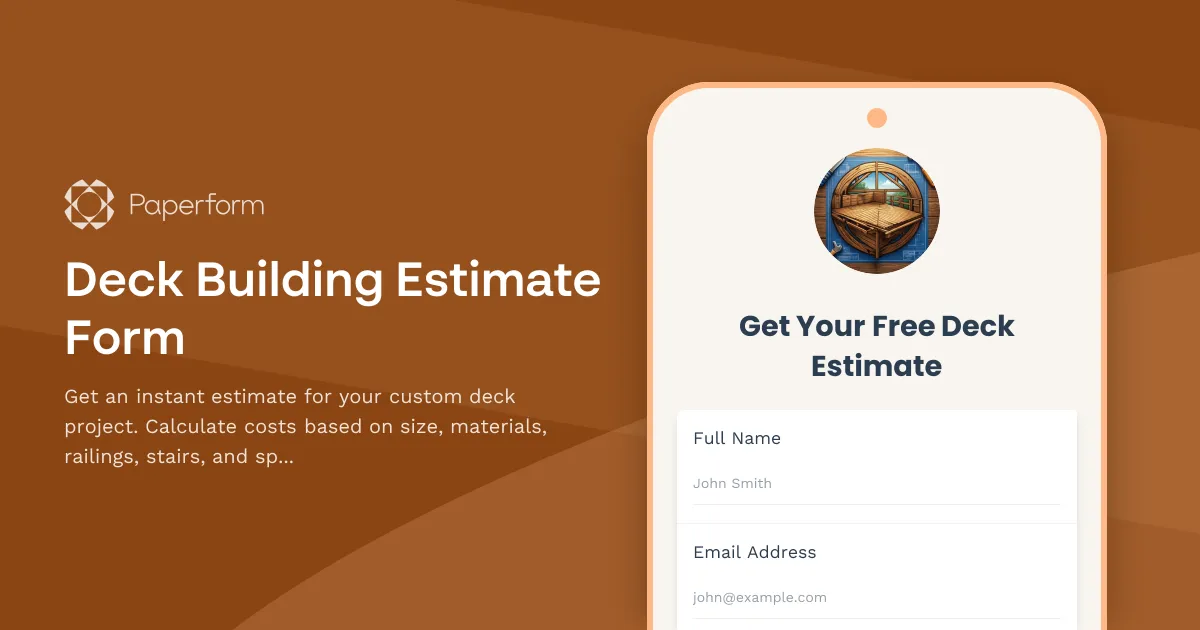 Deck Building Estimate Form