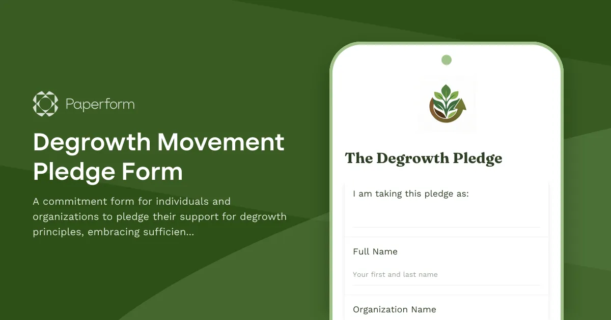 Degrowth Movement Pledge Form