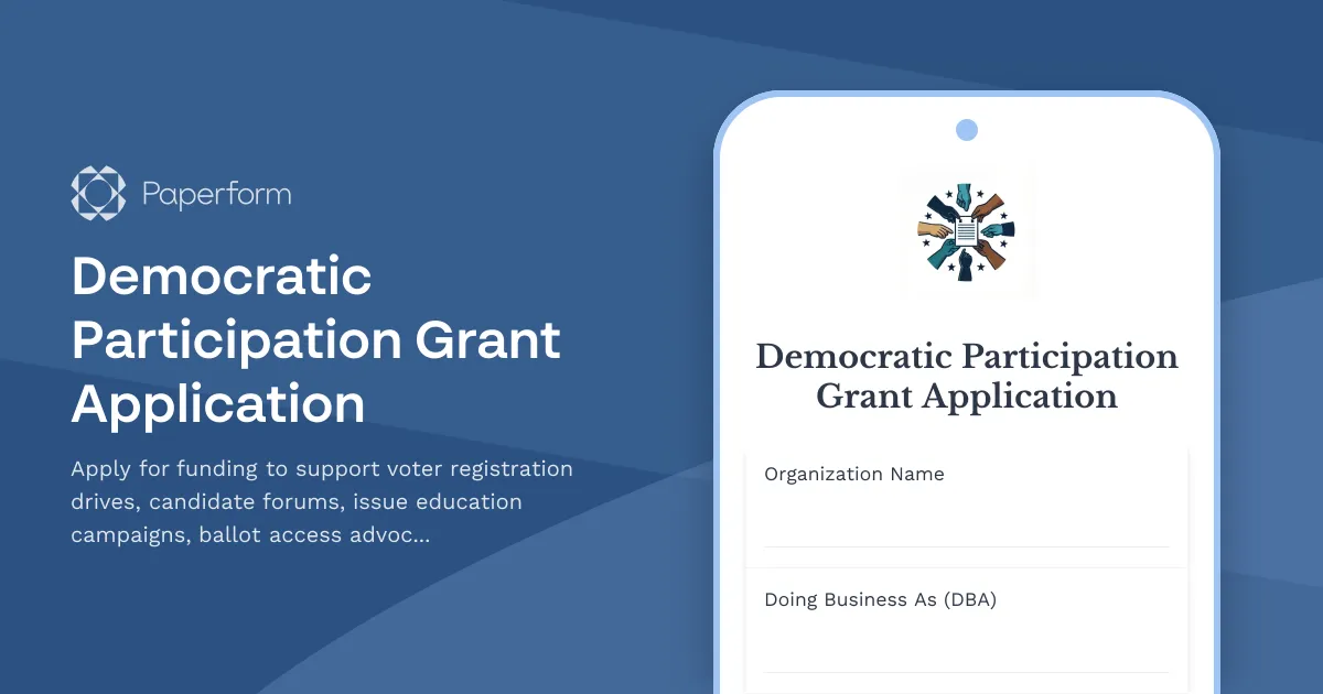 Democratic Participation Grant Application