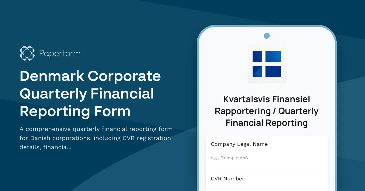 Denmark Corporate Quarterly Financial Reporting Form