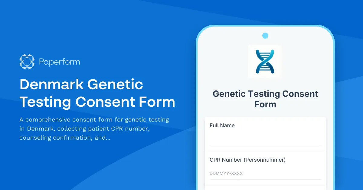 Denmark Genetic Testing Consent Form