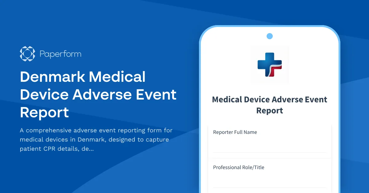 Denmark Medical Device Adverse Event Report