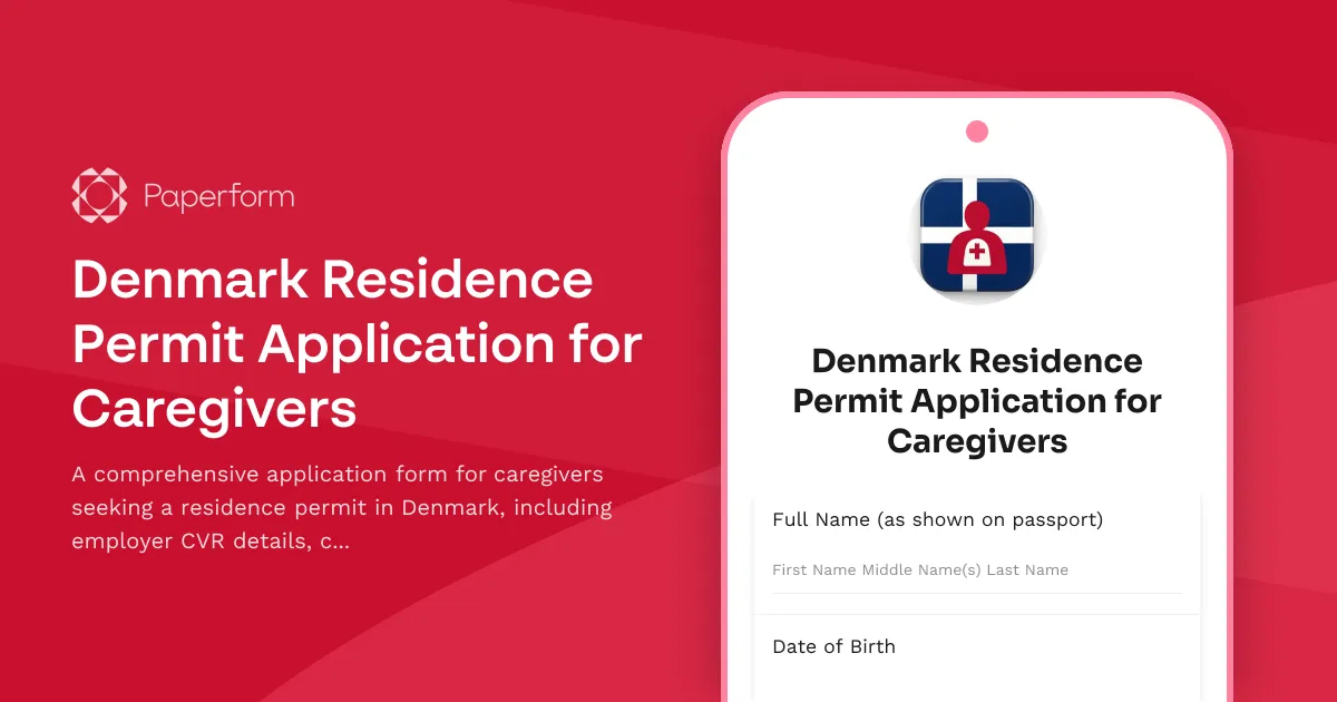 Denmark Residence Permit Application for Caregivers
