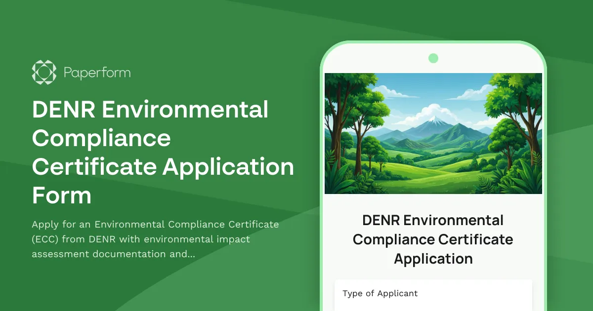 DENR Environmental Compliance Certificate Application Form