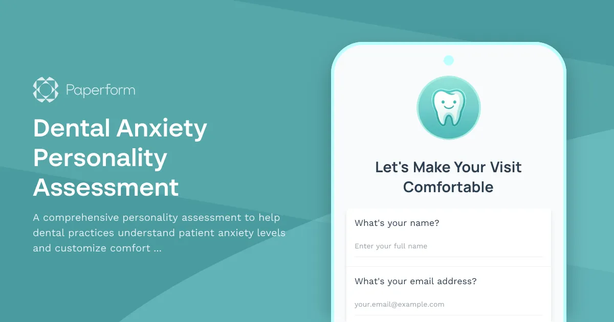 Dental Anxiety Personality Assessment