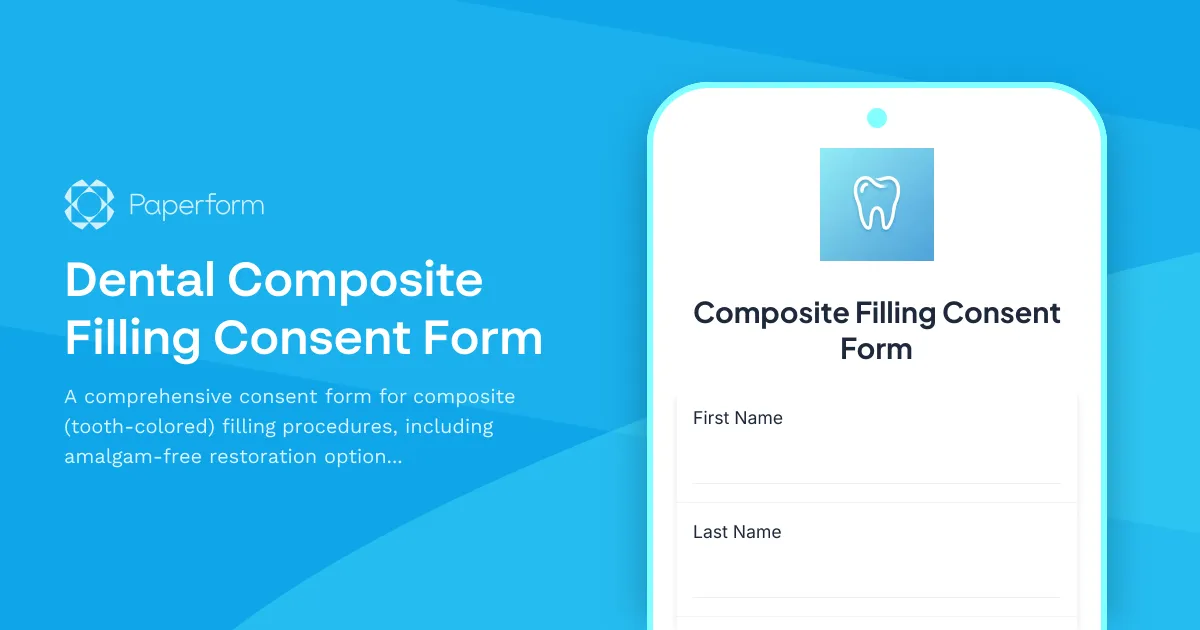 Dental Composite Filling Consent Form