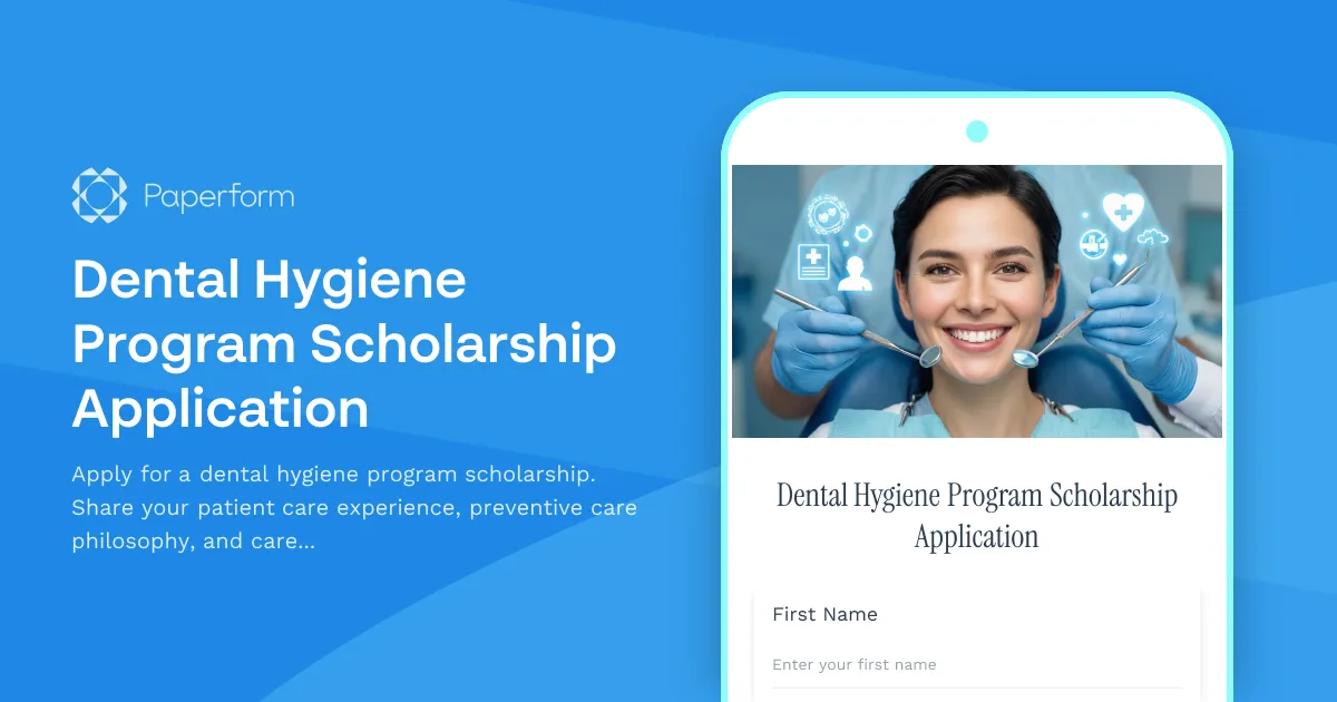Dental Hygiene Program Scholarship Application