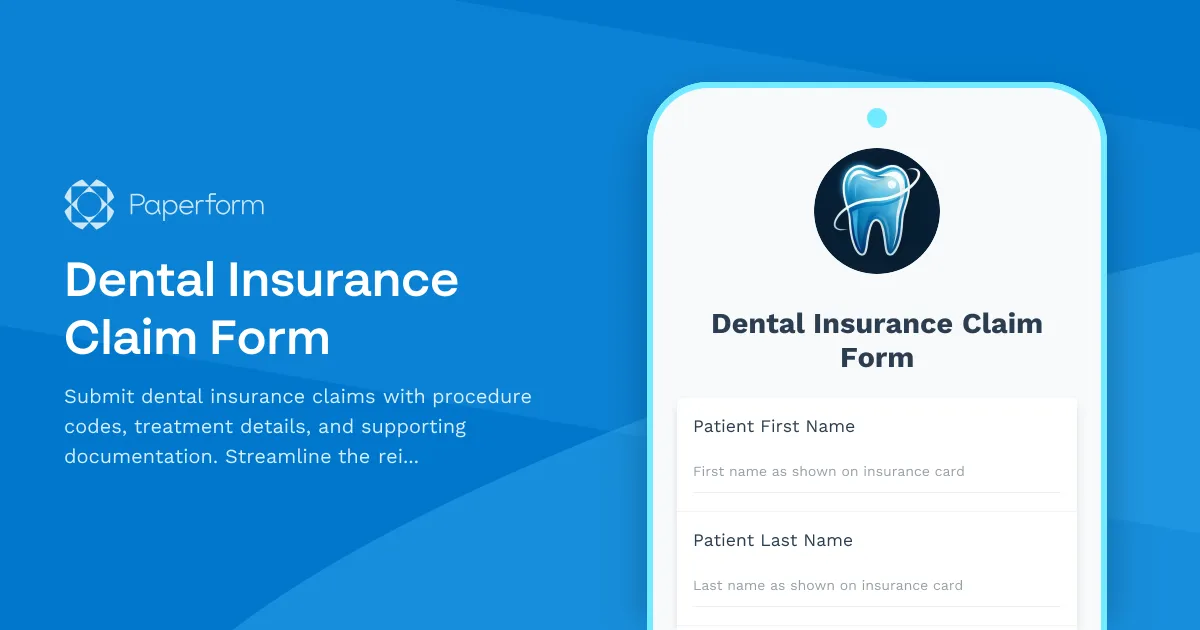 Dental Insurance Claim Form