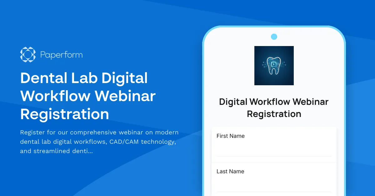Dental Lab Digital Workflow Webinar Registration