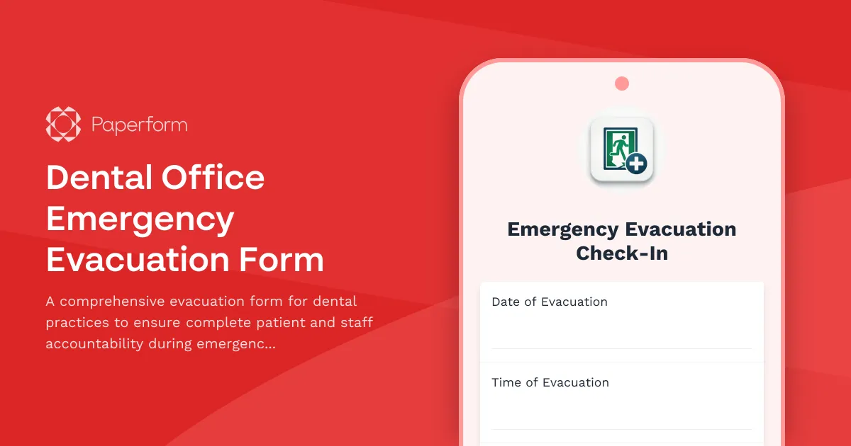 Dental Office Emergency Evacuation Form