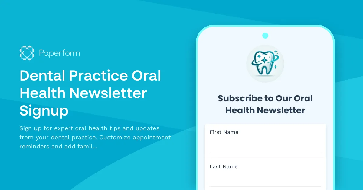 Dental Practice Oral Health Newsletter Signup