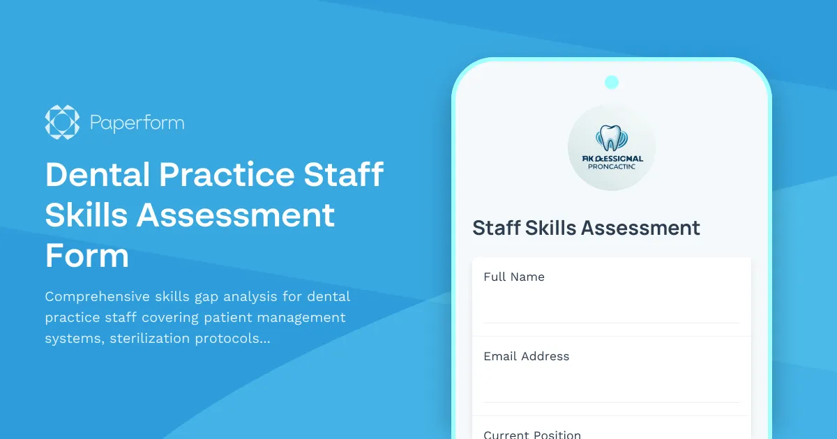 Dental Practice Staff Skills Assessment Form