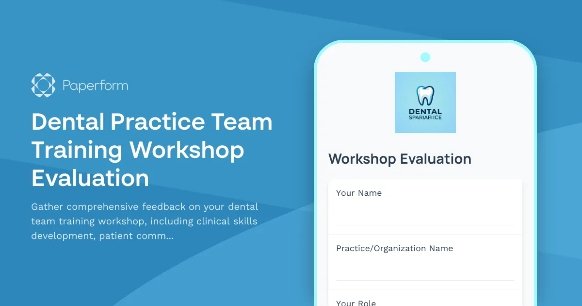 Dental Practice Team Training Workshop Evaluation
