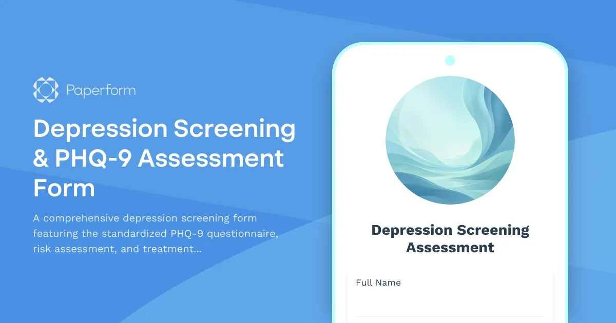 Depression Screening & PHQ-9 Assessment Form
