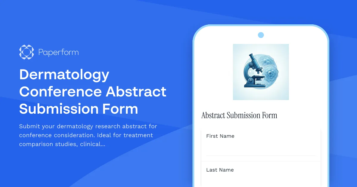 Dermatology Conference Abstract Submission Form