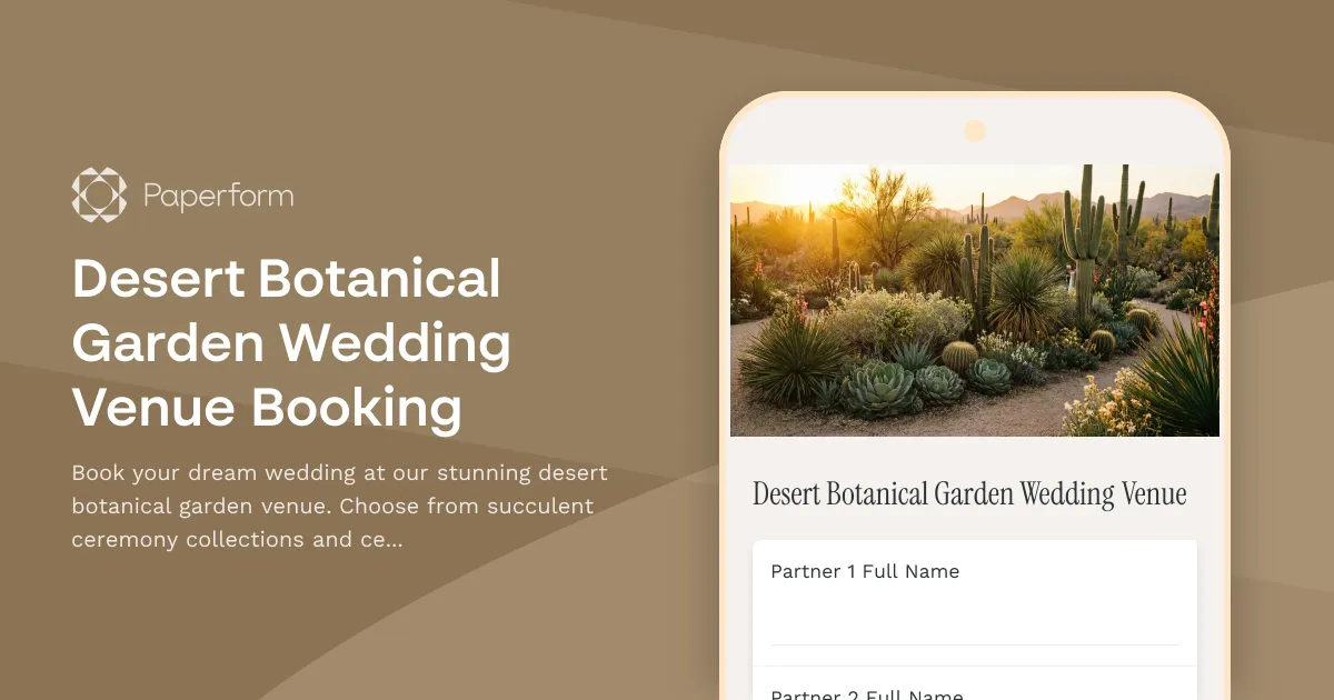 Desert Botanical Garden Wedding Venue Booking