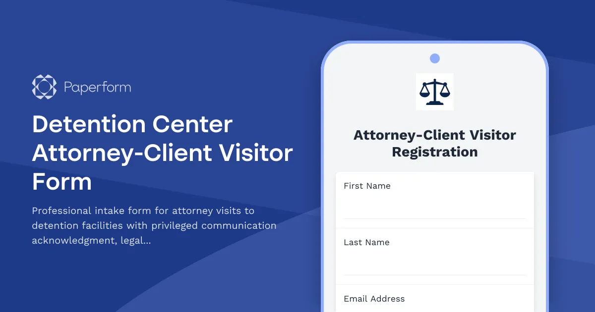 Detention Center Attorney-Client Visitor Form