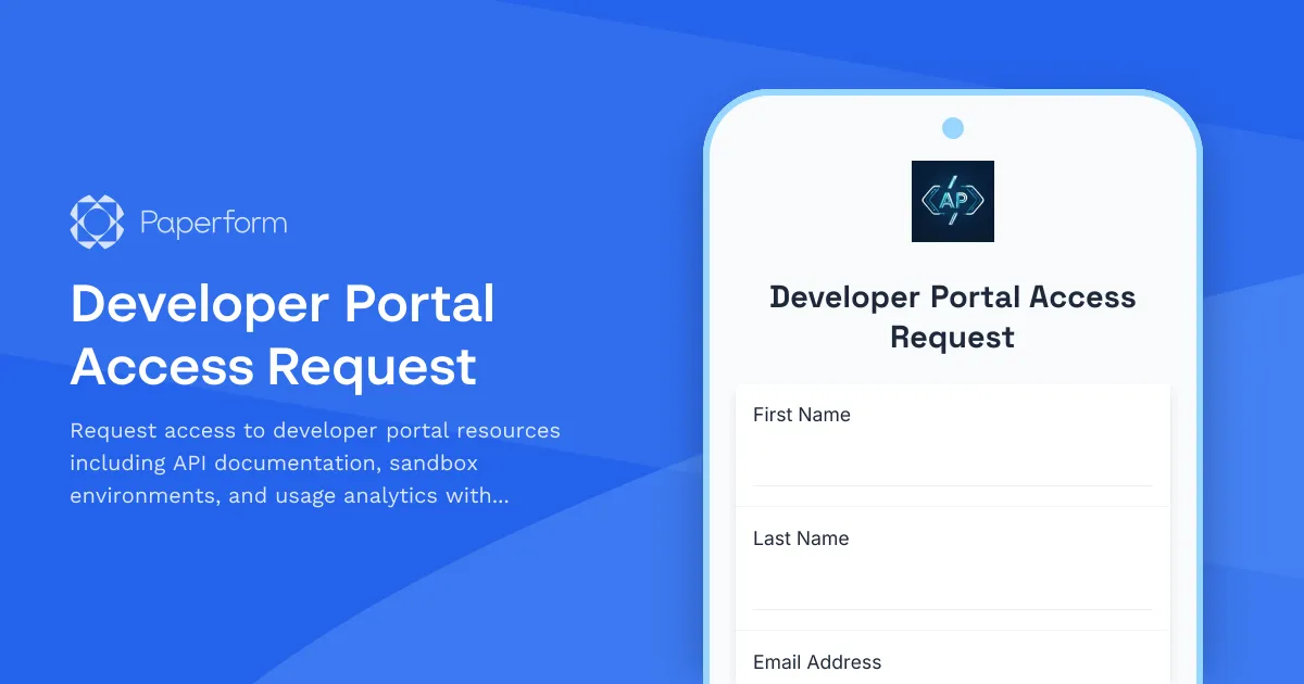 Developer Portal Access Request