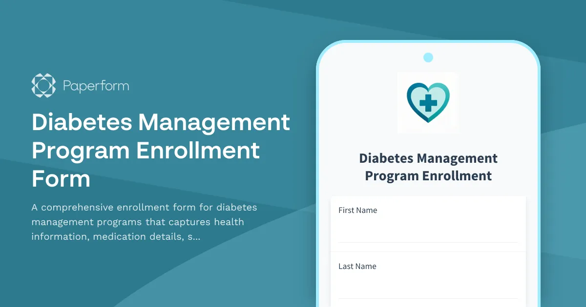 Diabetes Management Program Enrollment Form