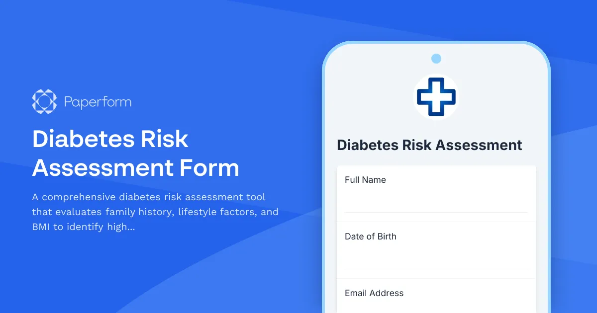 Diabetes Risk Assessment Form