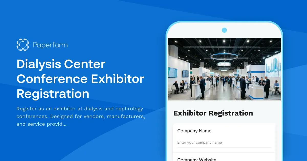 Dialysis Center Conference Exhibitor Registration