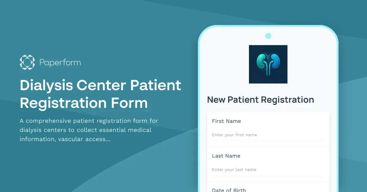 Dialysis Center Patient Registration Form