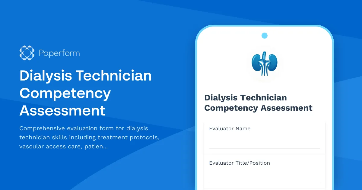 Dialysis Technician Competency Assessment