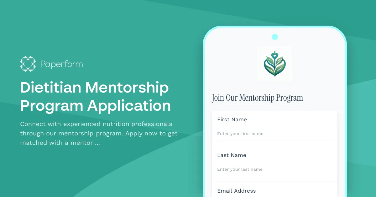 Dietitian Mentorship Program Application
