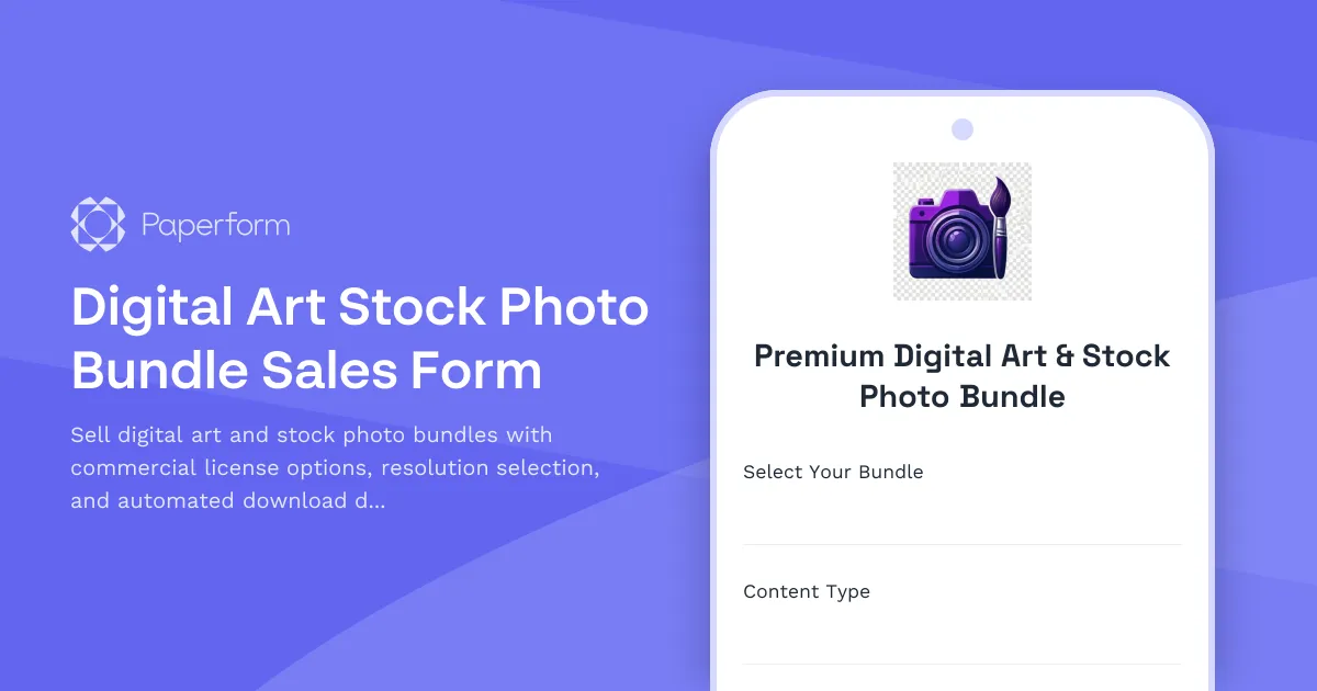 Digital Art Stock Photo Bundle Sales Form