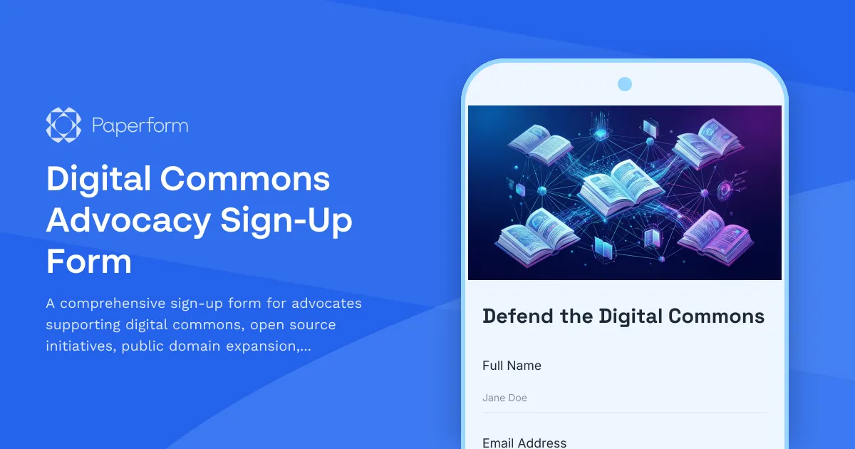 Digital Commons Advocacy Sign-Up Form