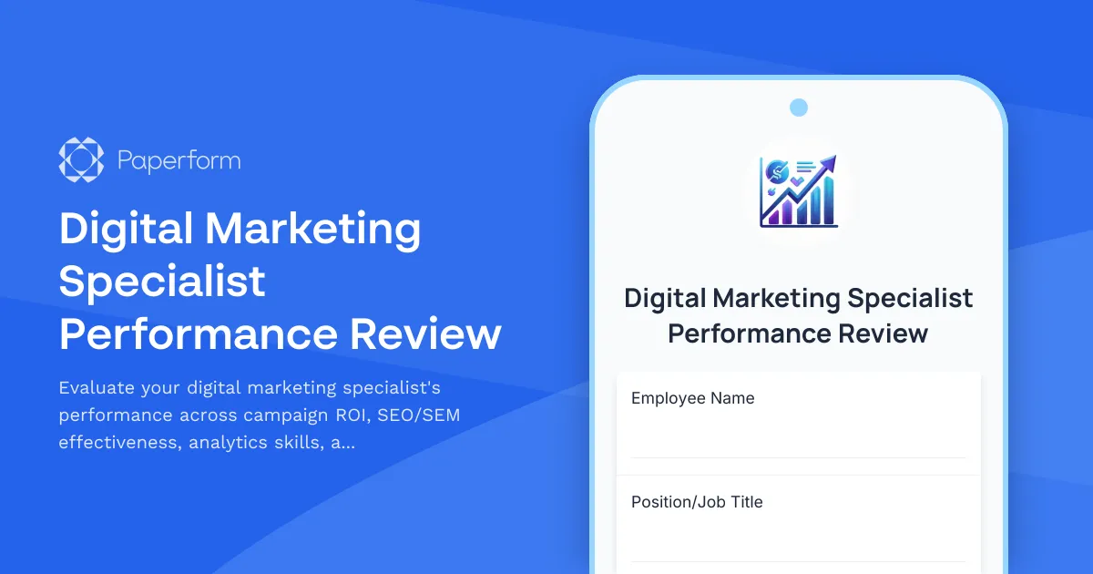 Digital Marketing Specialist Performance Review