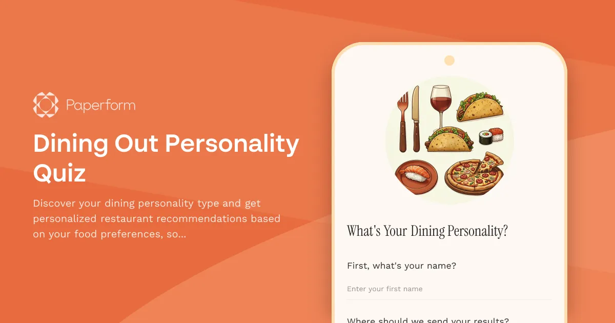 Dining Out Personality Quiz