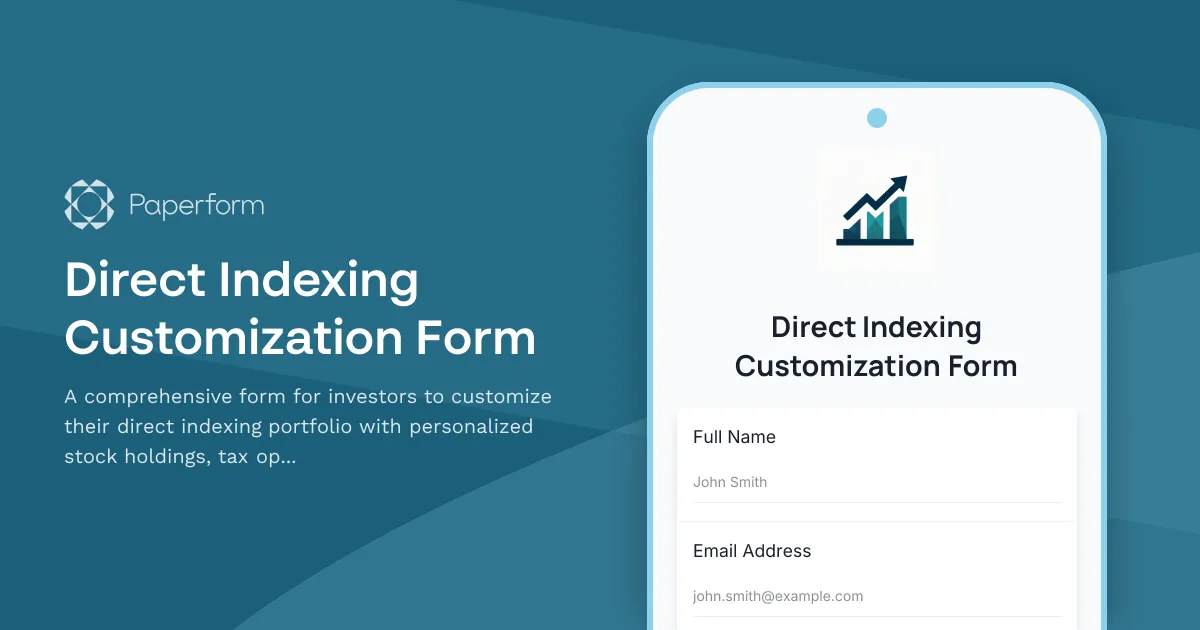 Direct Indexing Customization Form
