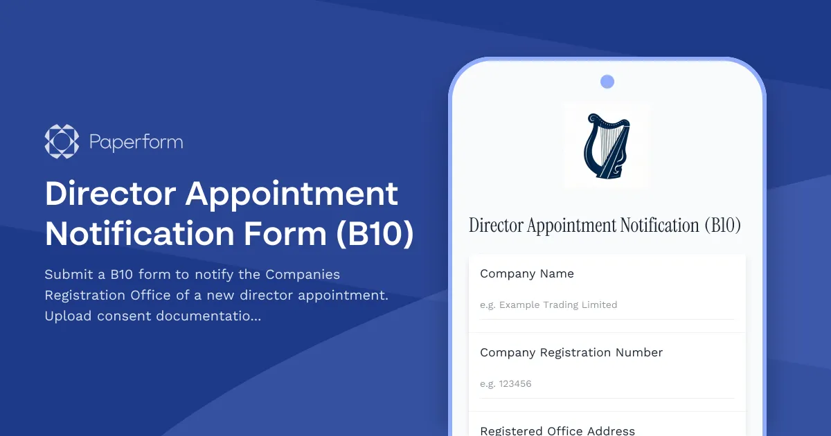 Director Appointment Notification Form (B10)