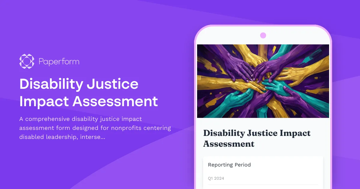Disability Justice Impact Assessment