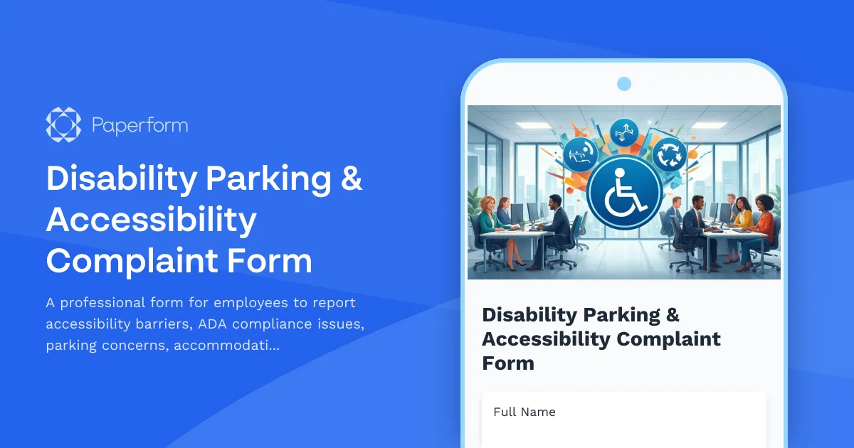 Disability Parking & Accessibility Complaint Form