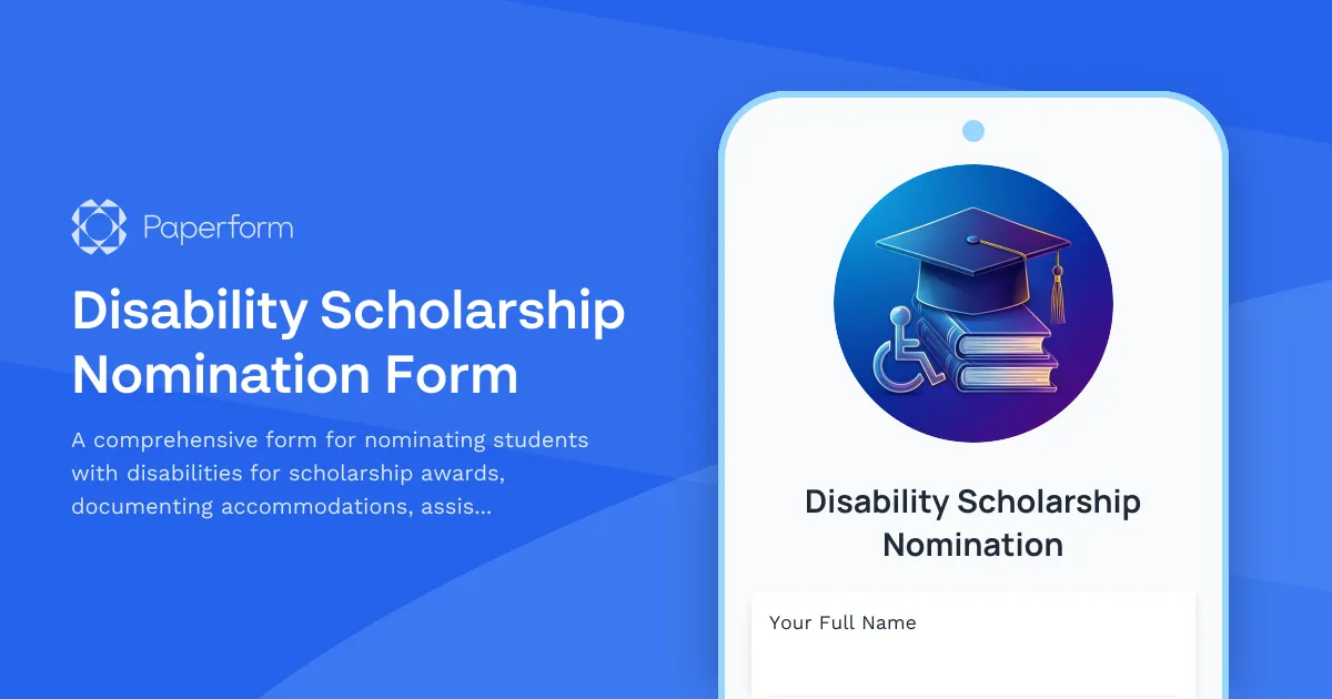 Disability Scholarship Nomination Form