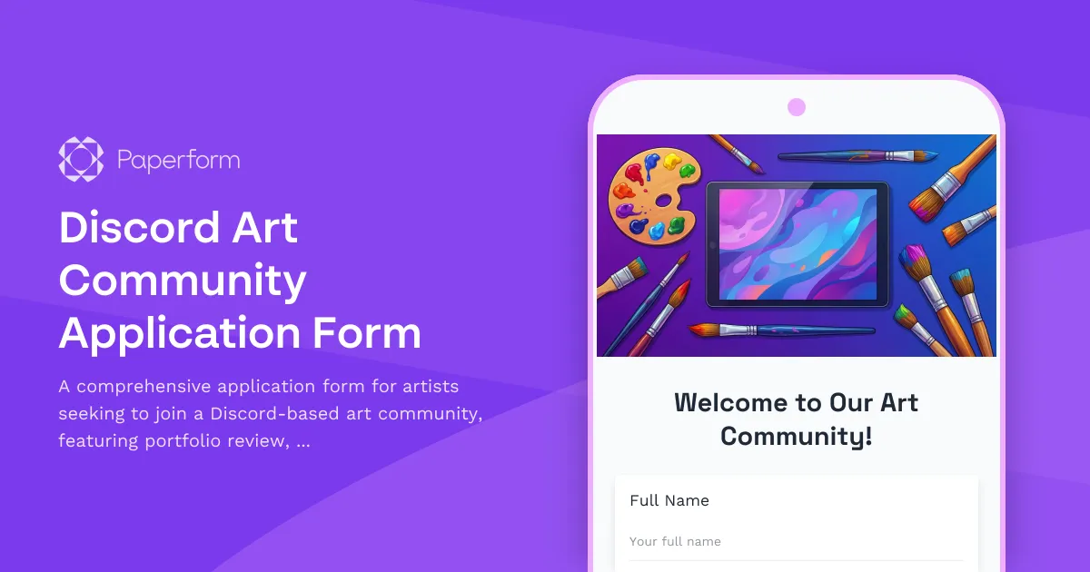 Discord Art Community Application Form