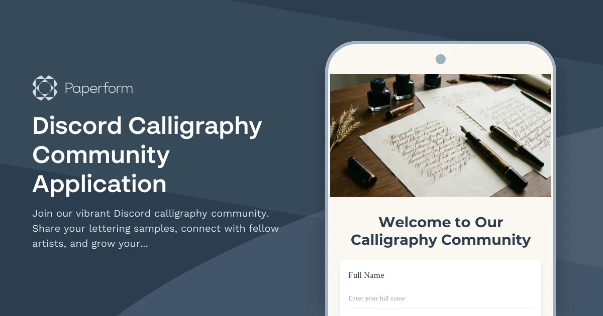 Discord Calligraphy Community Application